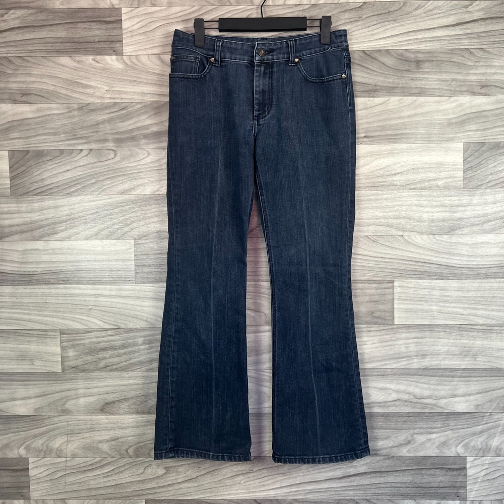Chico's Platinum Bootcut Jeans Womens 6/ 0.5 Short Blue Denim Cotton Mid-Rise